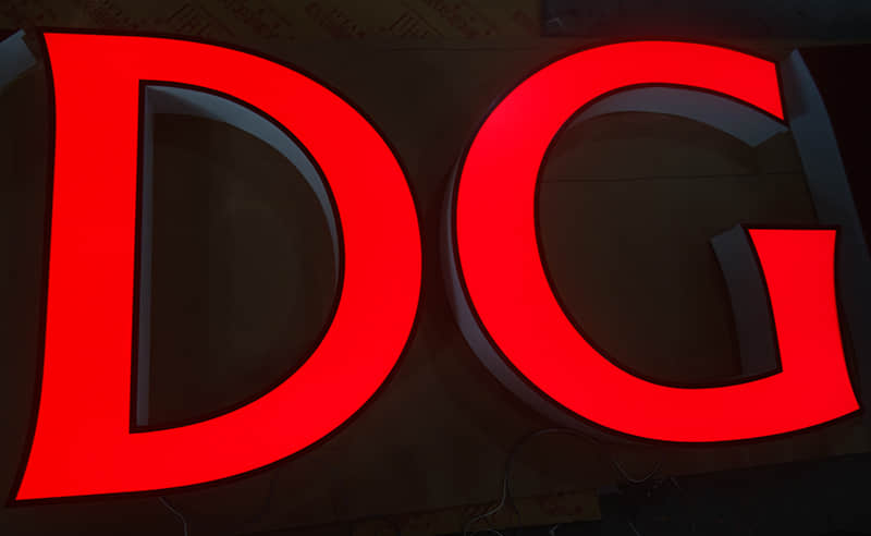 正面发光铝灯箱字