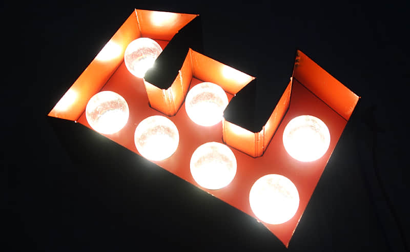 正面发光灯泡字