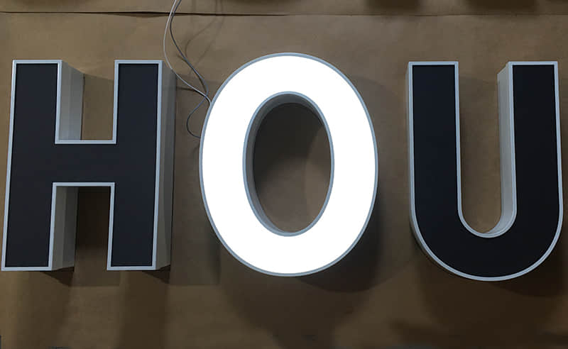正面发光灯箱字
