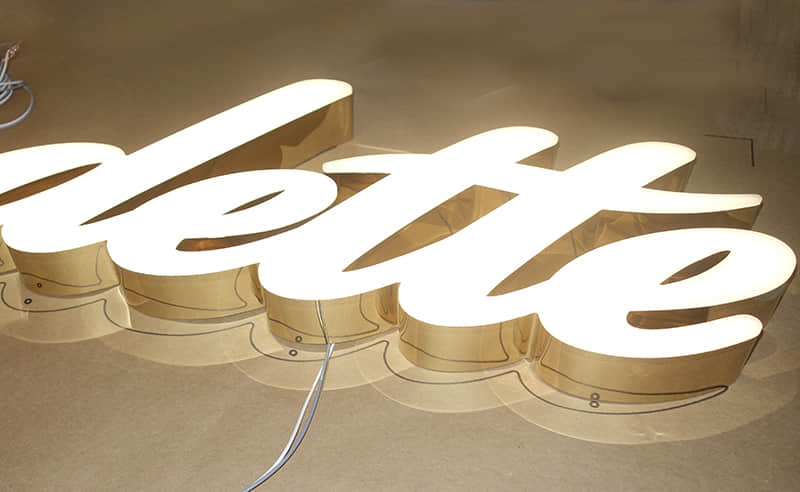 正面发光铜无边字