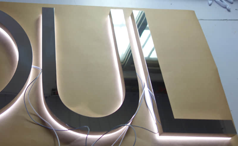 镜面不锈钢背发光字